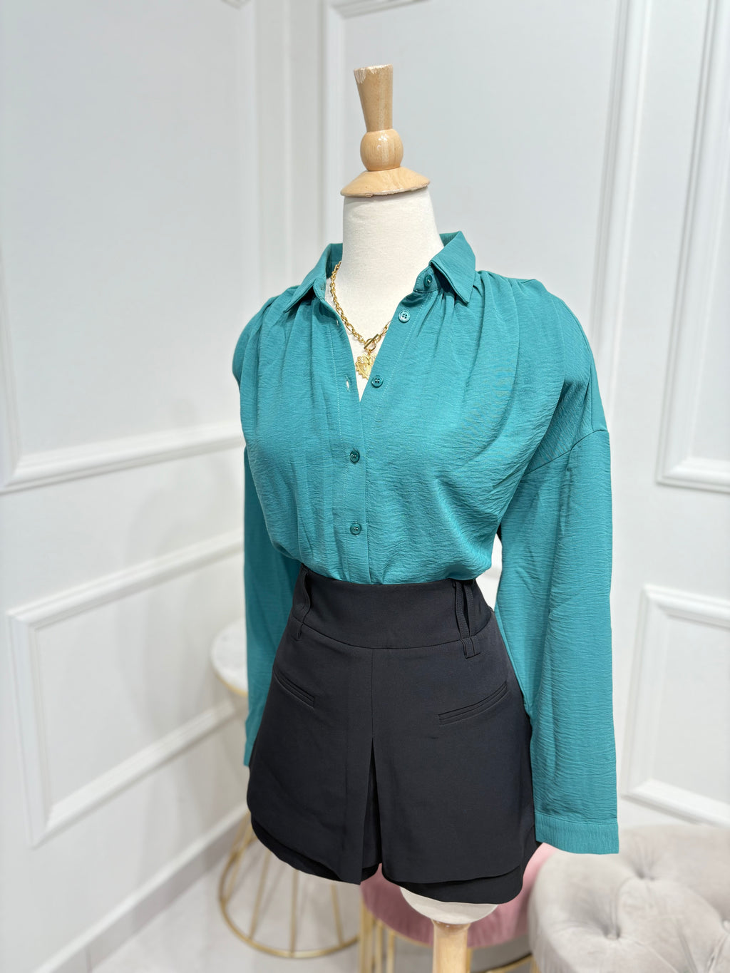 Teal blouse