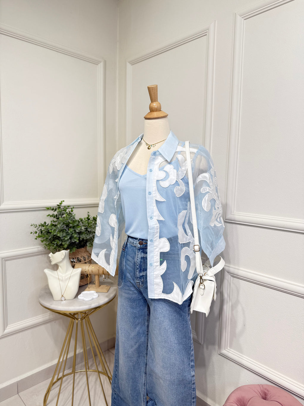 Blue blouse set