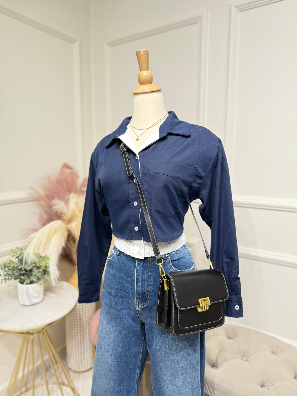 Navy elegant blouse