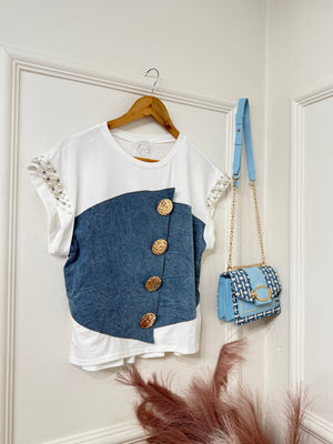 Denim elegant blouse