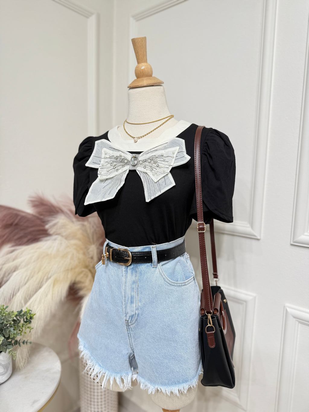 Black Bow Blouse