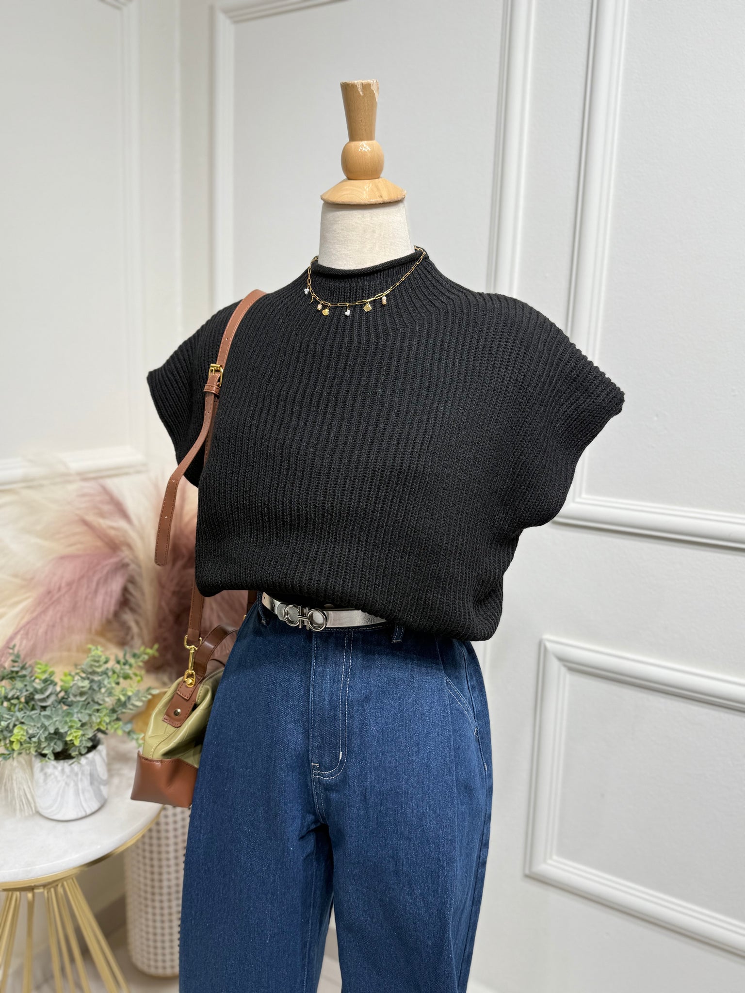 Black Sweater Blouse