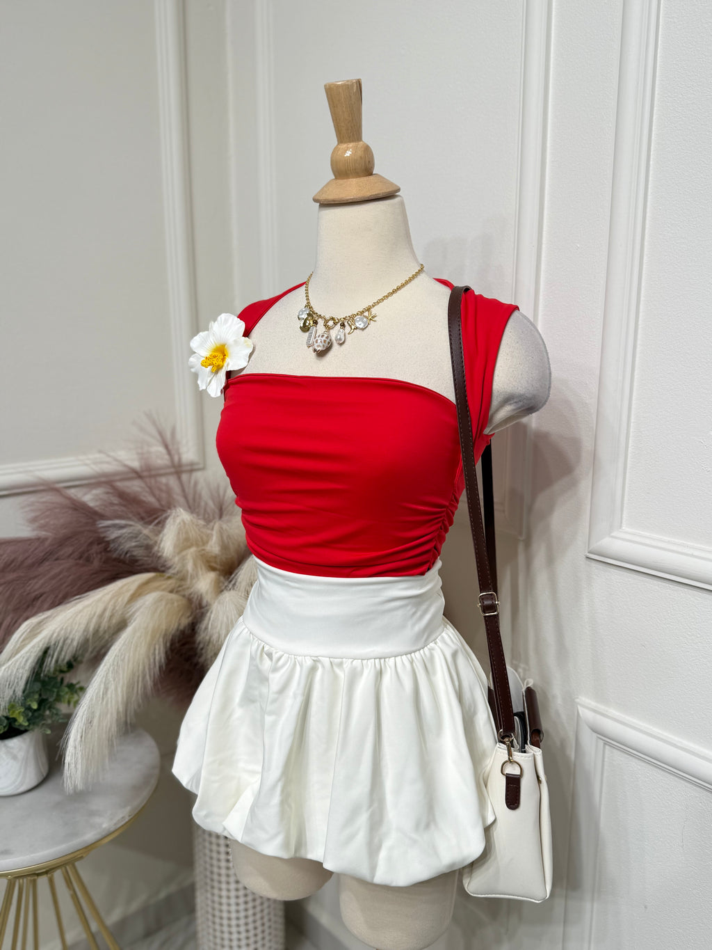 White Bubble Skort