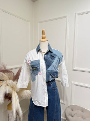 White denim blouse
