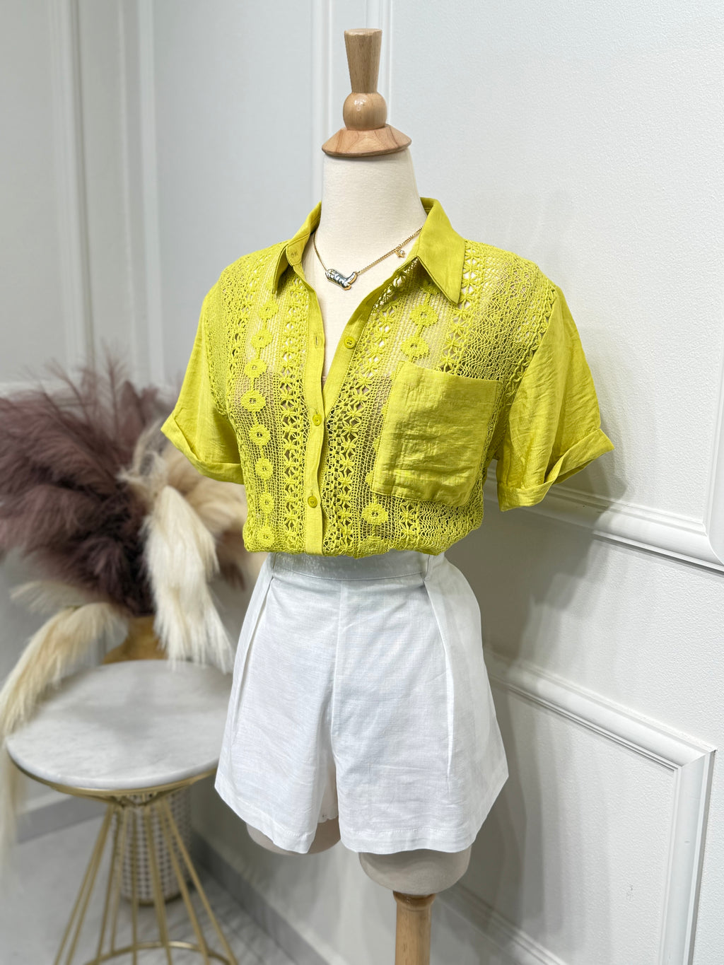 Tropical lime blouse