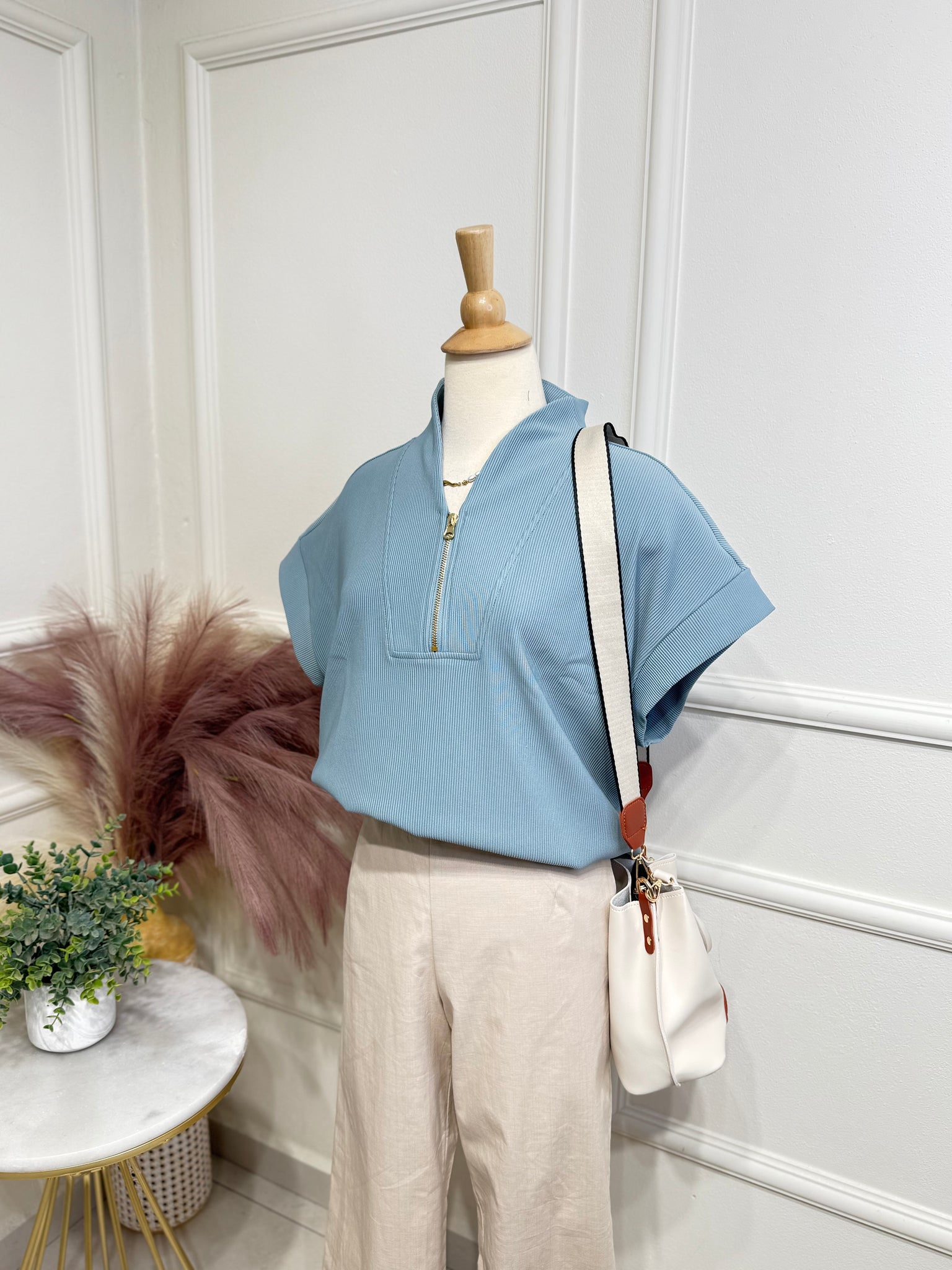 Blue oversized blouse
