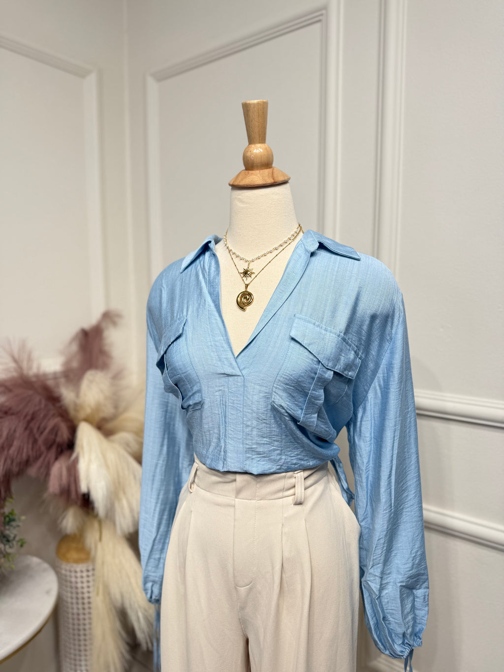 Baby blue top