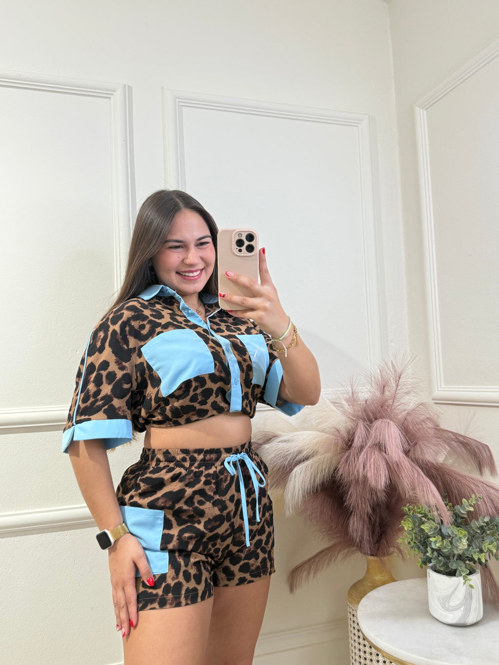Animal Print & Blue Set