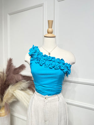 Blue ruffles top