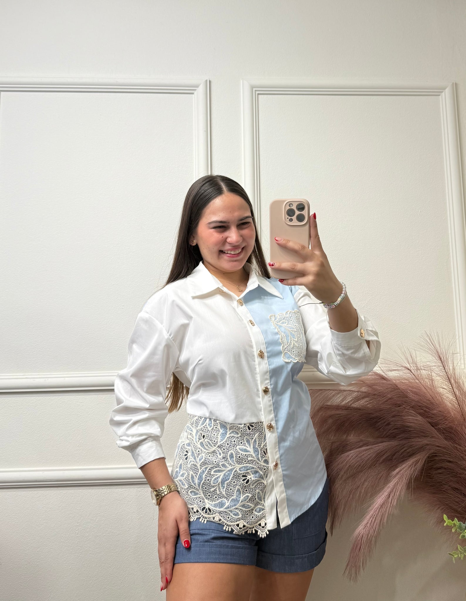 White & Blue Blouse