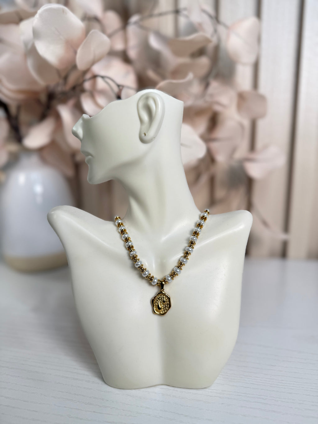 Pearl & Gold Two Drops Necklace