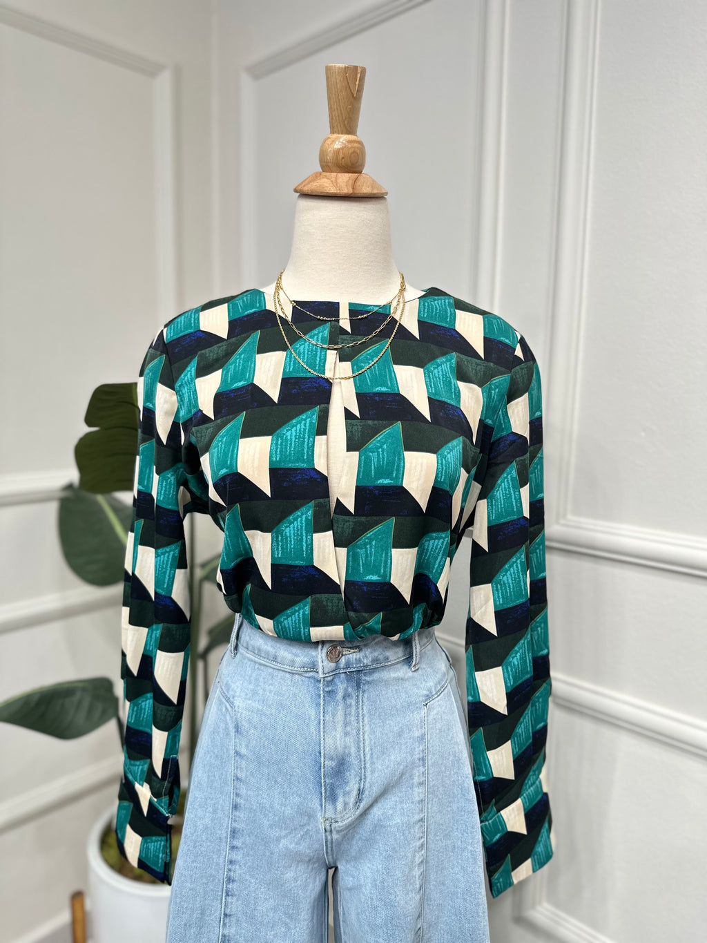 Green Details Blouse