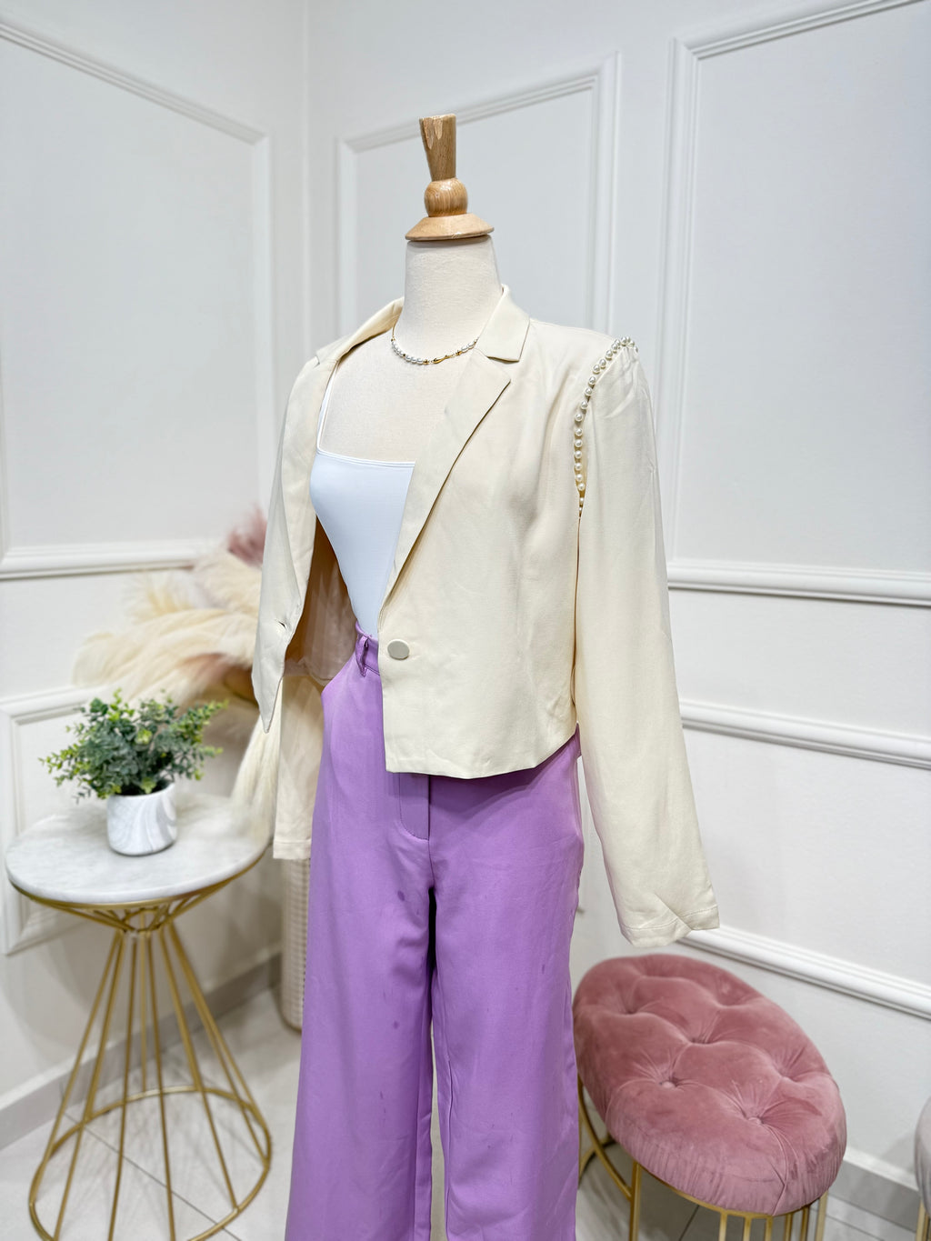 Ivory pearl blazer