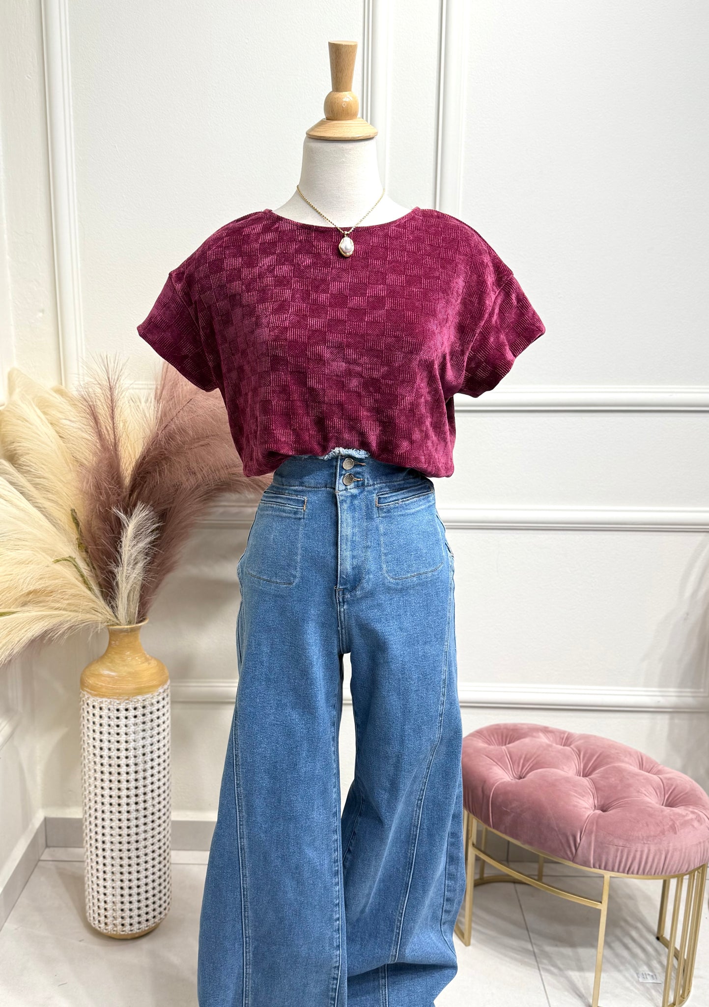 Plum Texture Blouse