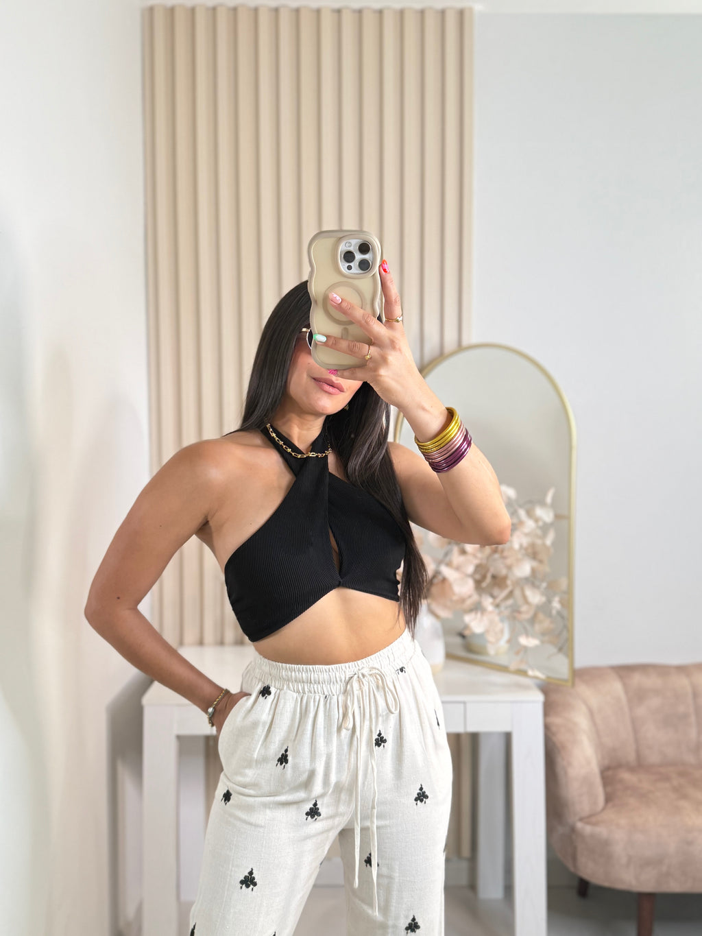 Black basic top Onesize