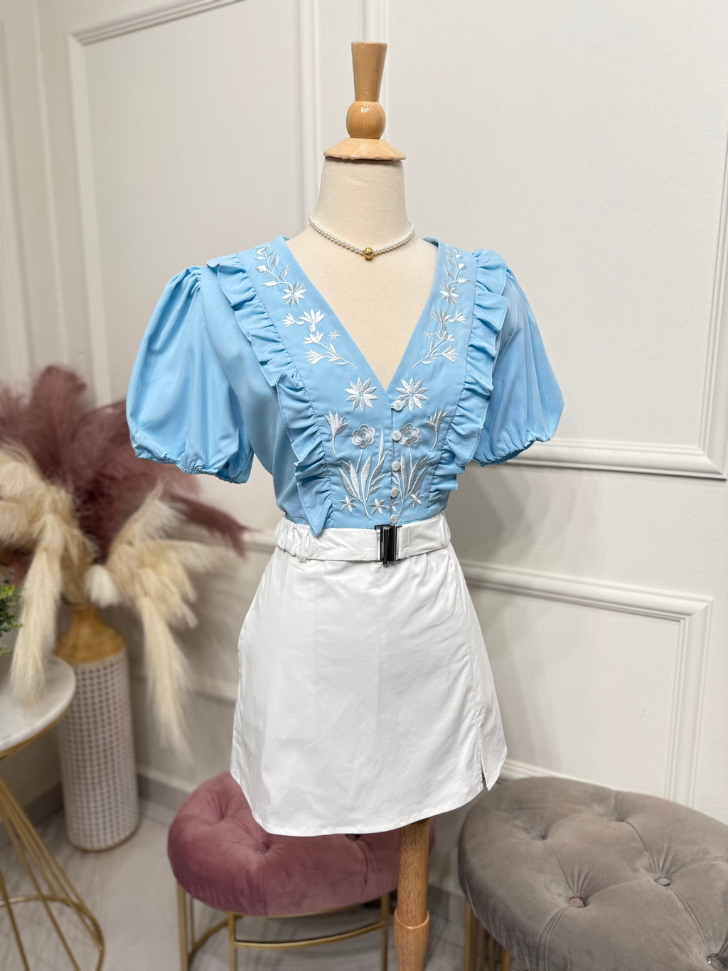 Elegant blue blouse