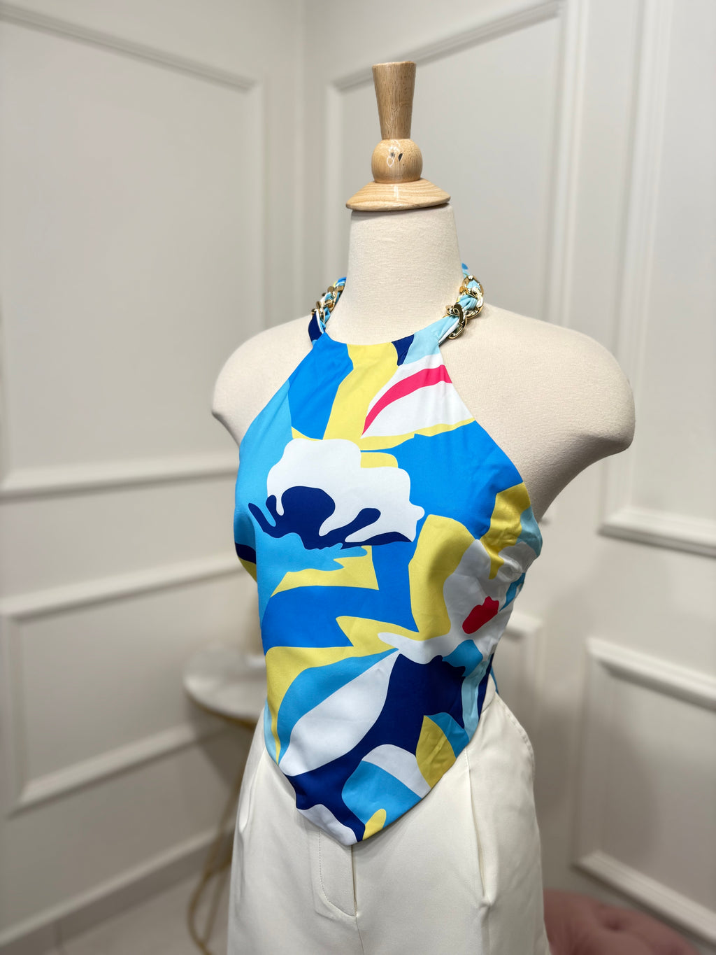 Blue & yellow blouse