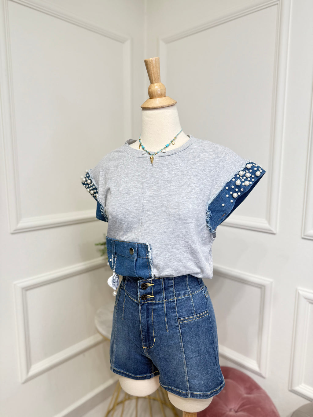 Pearl grey top