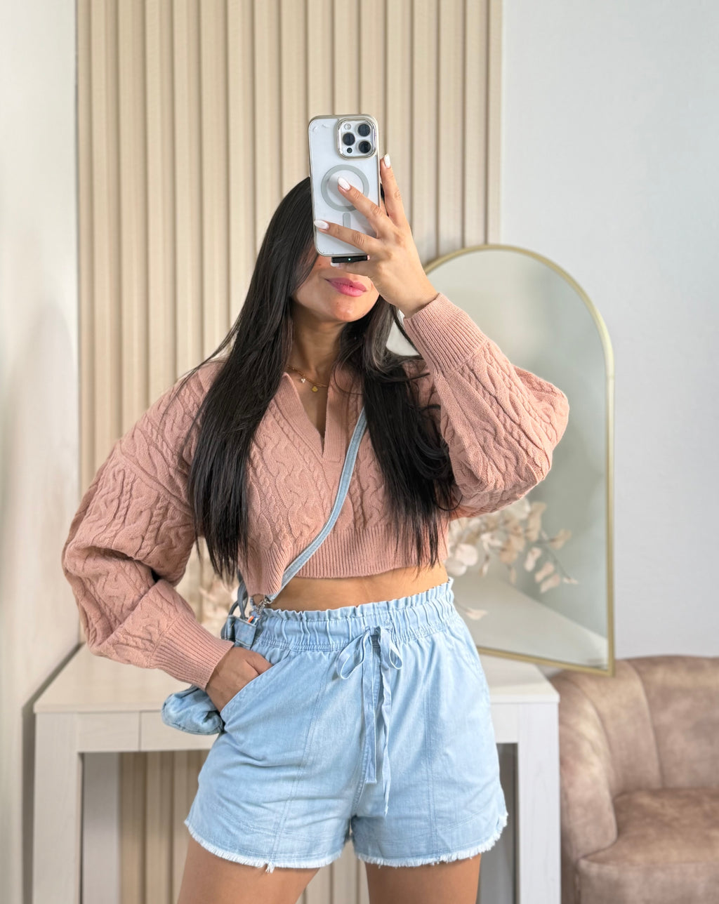 Light denim short