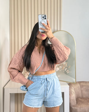Light denim short