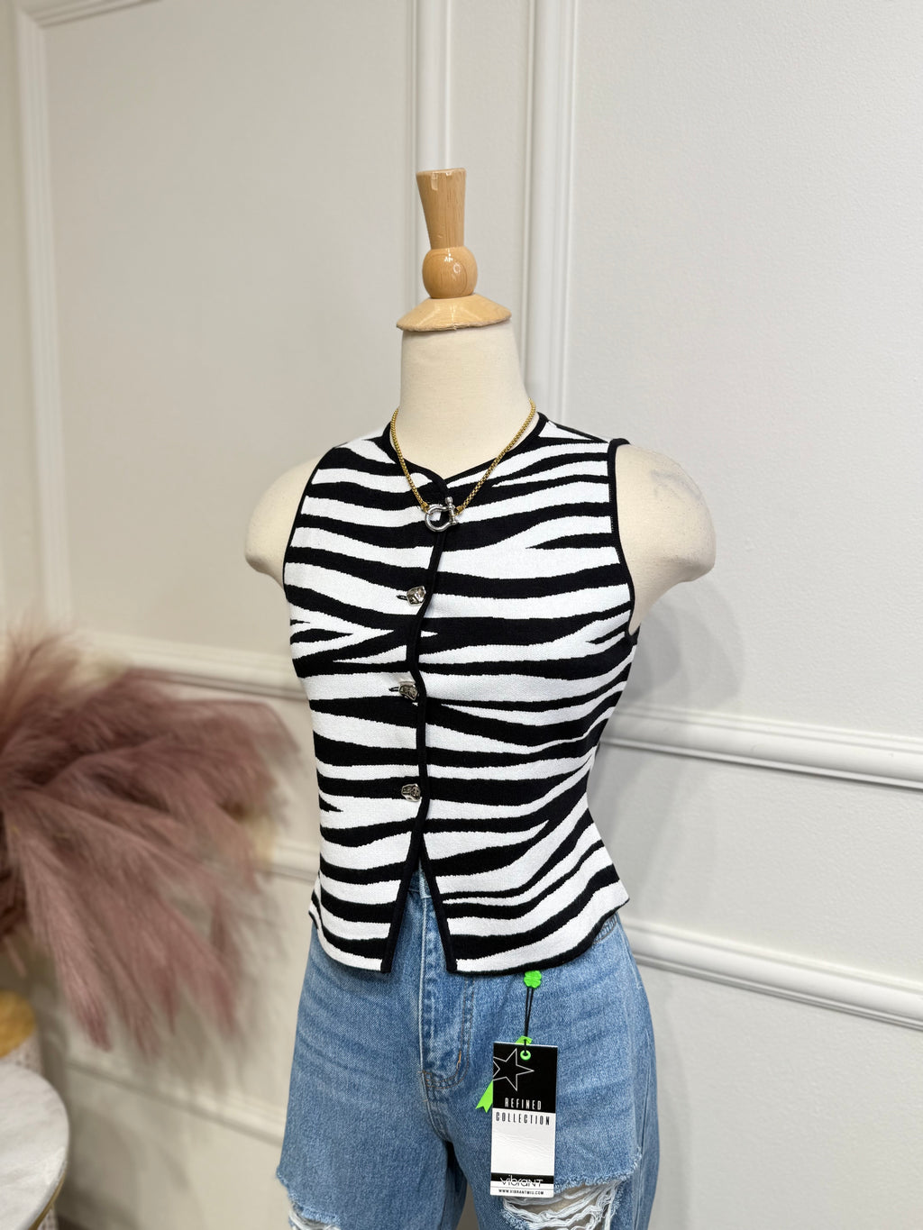 Zebra print vest