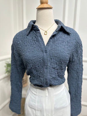 Blue texture blouse