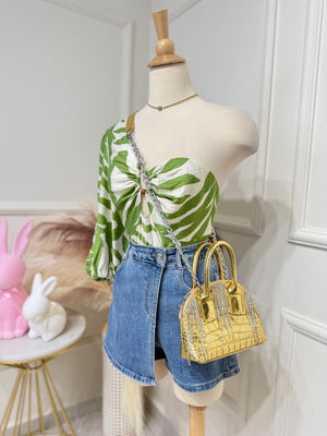 Green On Shoulder Top
