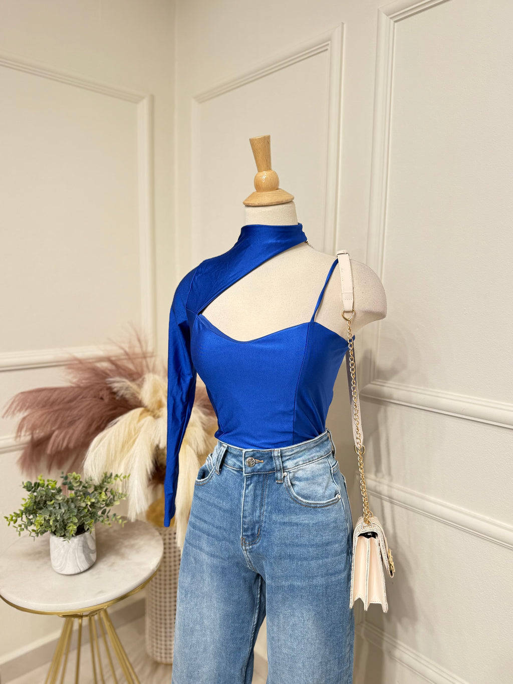Blue Satin Top