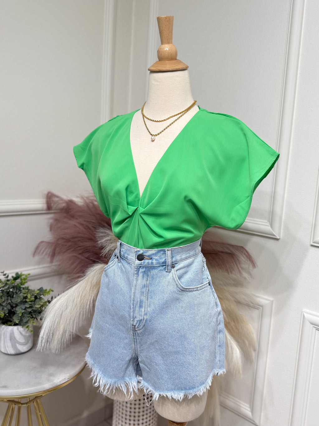 Green blouse
