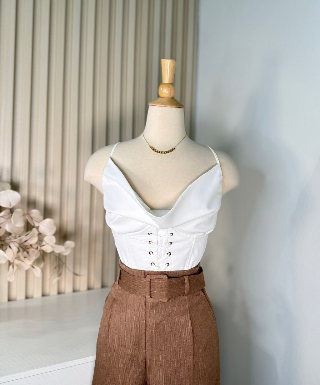 White corset top
