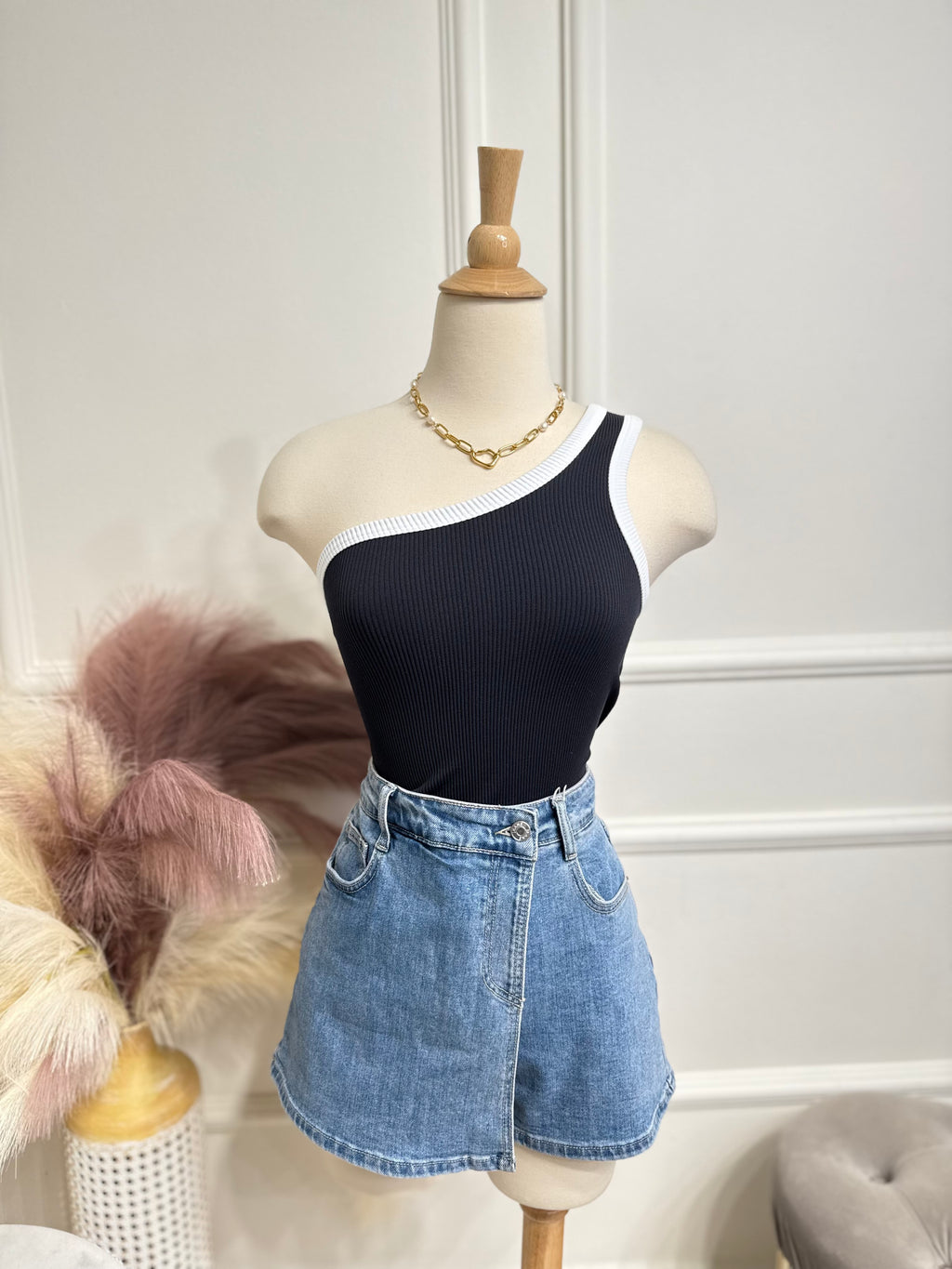 Denim skort