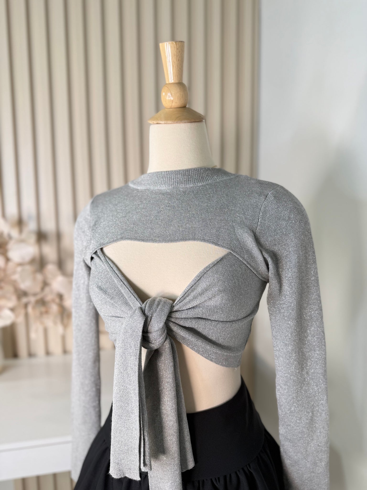 Grey long sleeve top