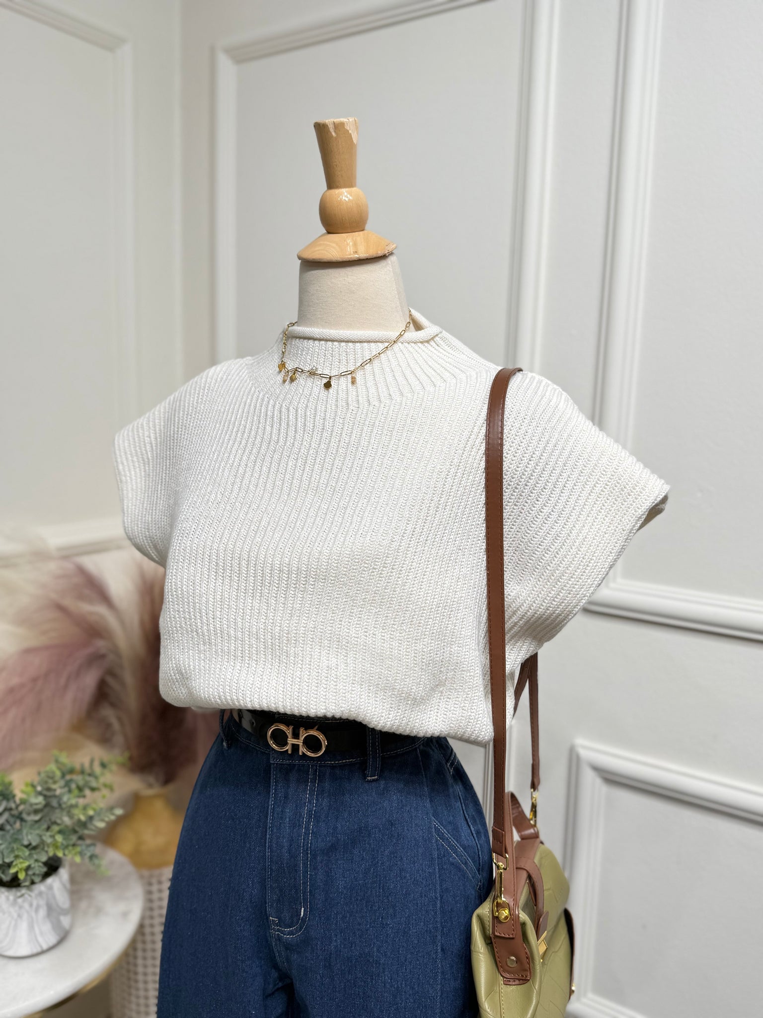 White Sweater Blouse