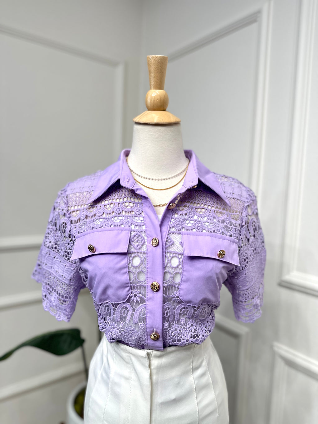 Purple Eyelet Blouse