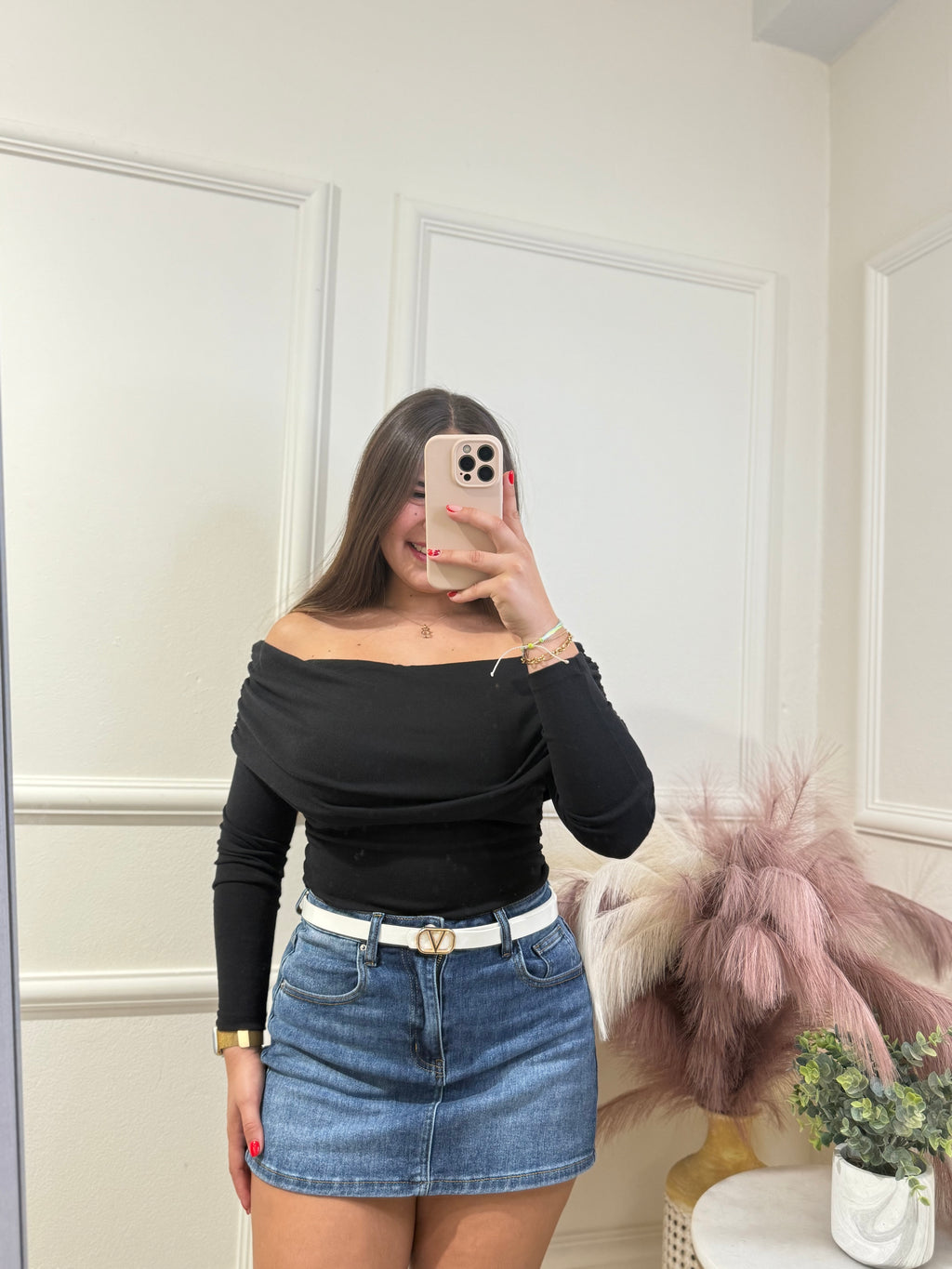 Black Off Shoulder Top