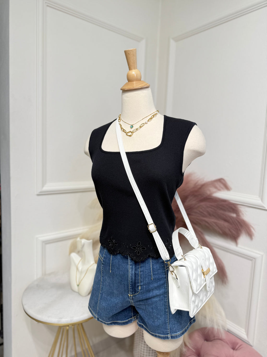 Black Flower Top