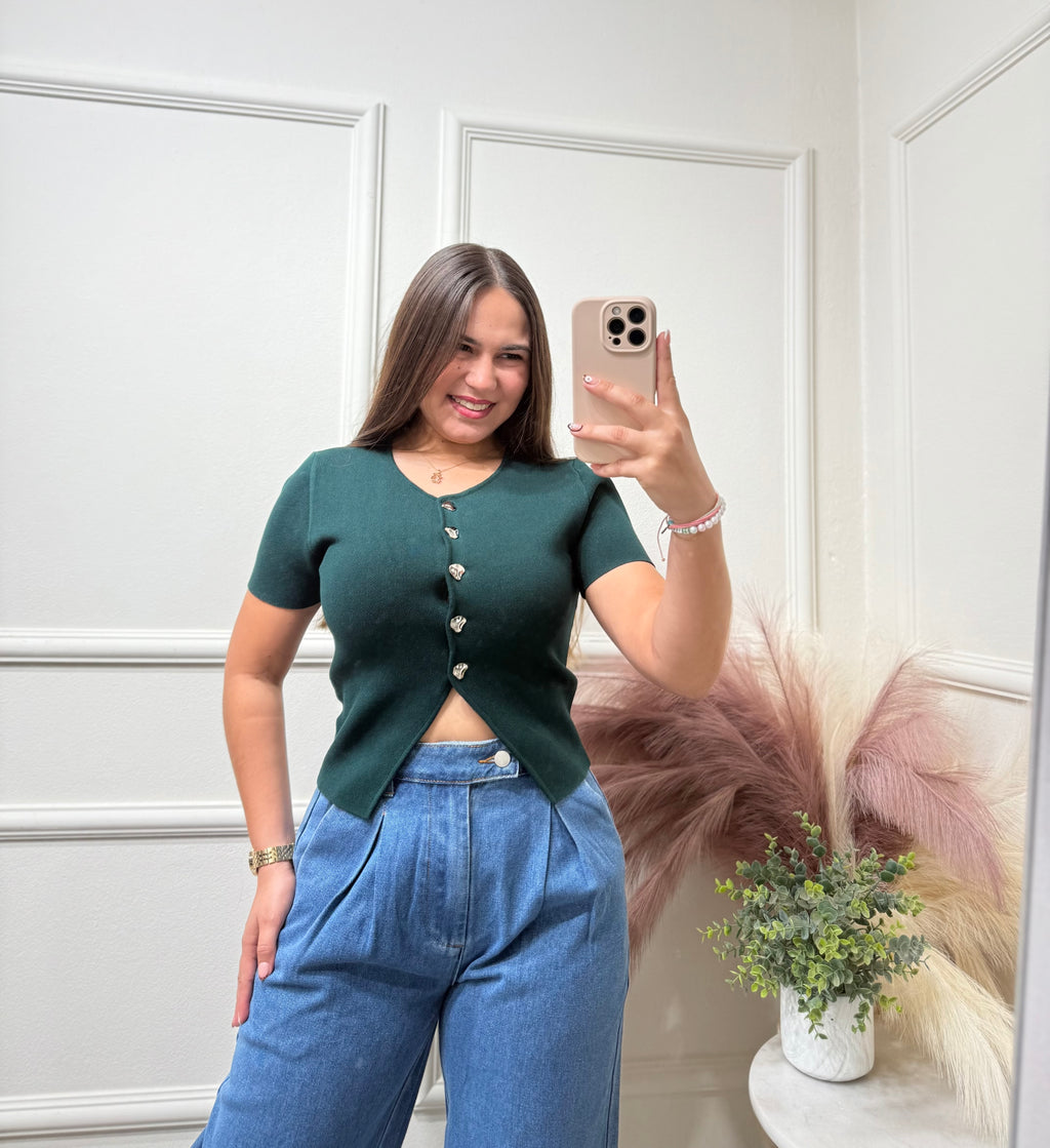 Dark Green Top