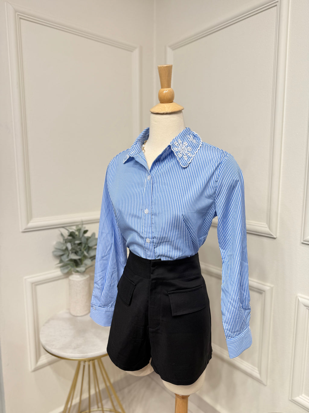 Blue stripes blouse