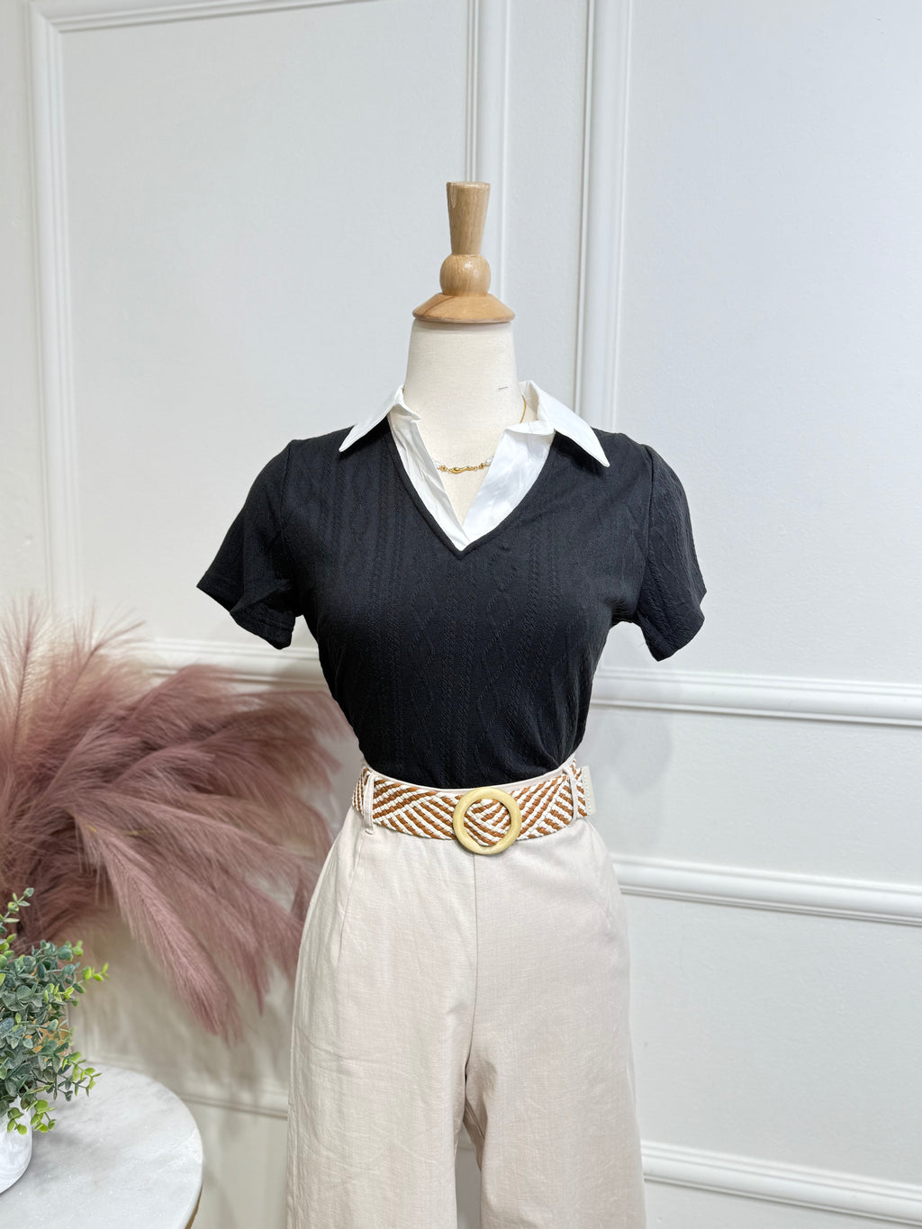 Black preppy blouse