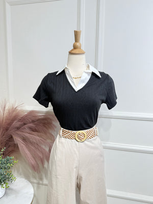 Black preppy blouse