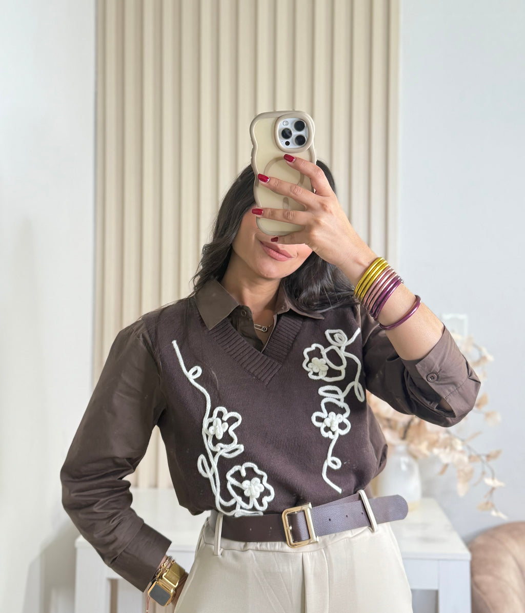 Brown Double Blouse