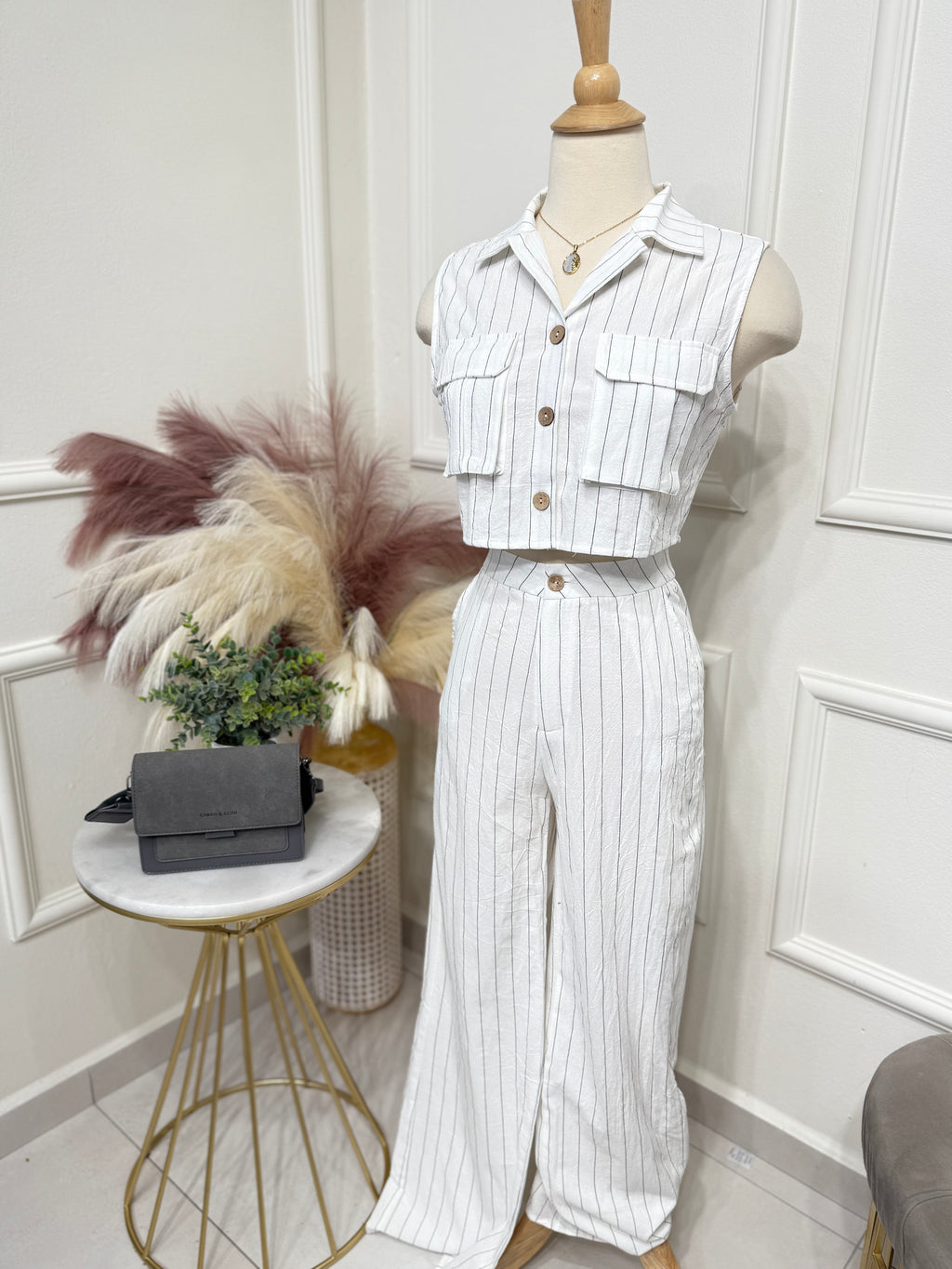White líneas set