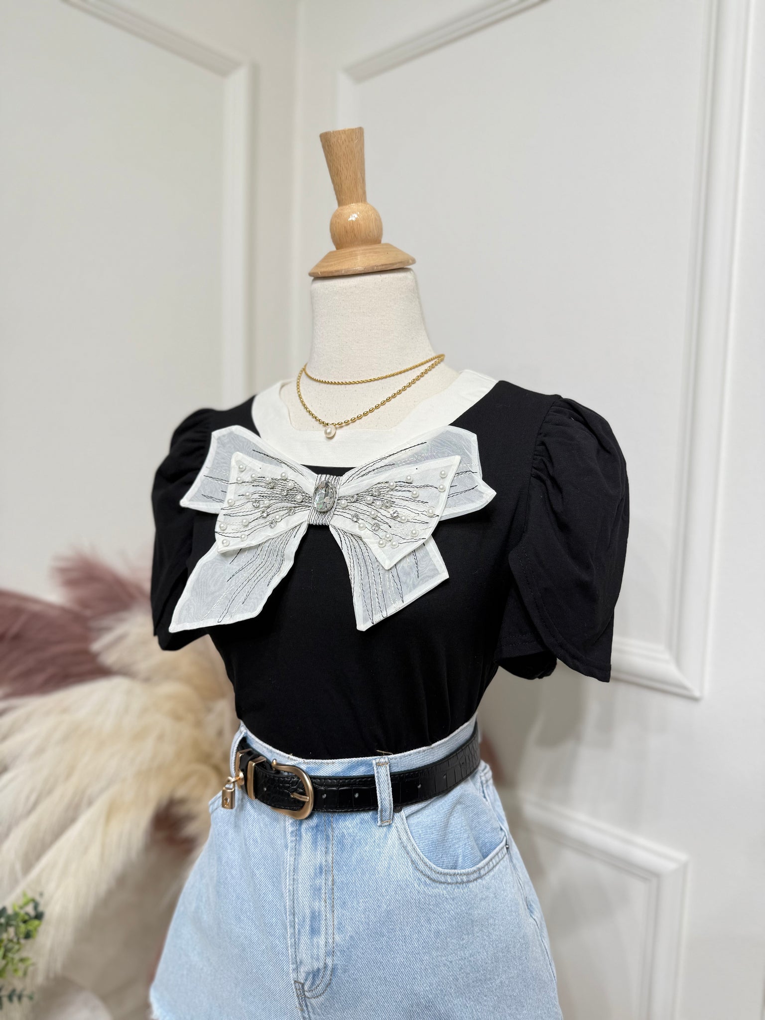 Black Bow Blouse