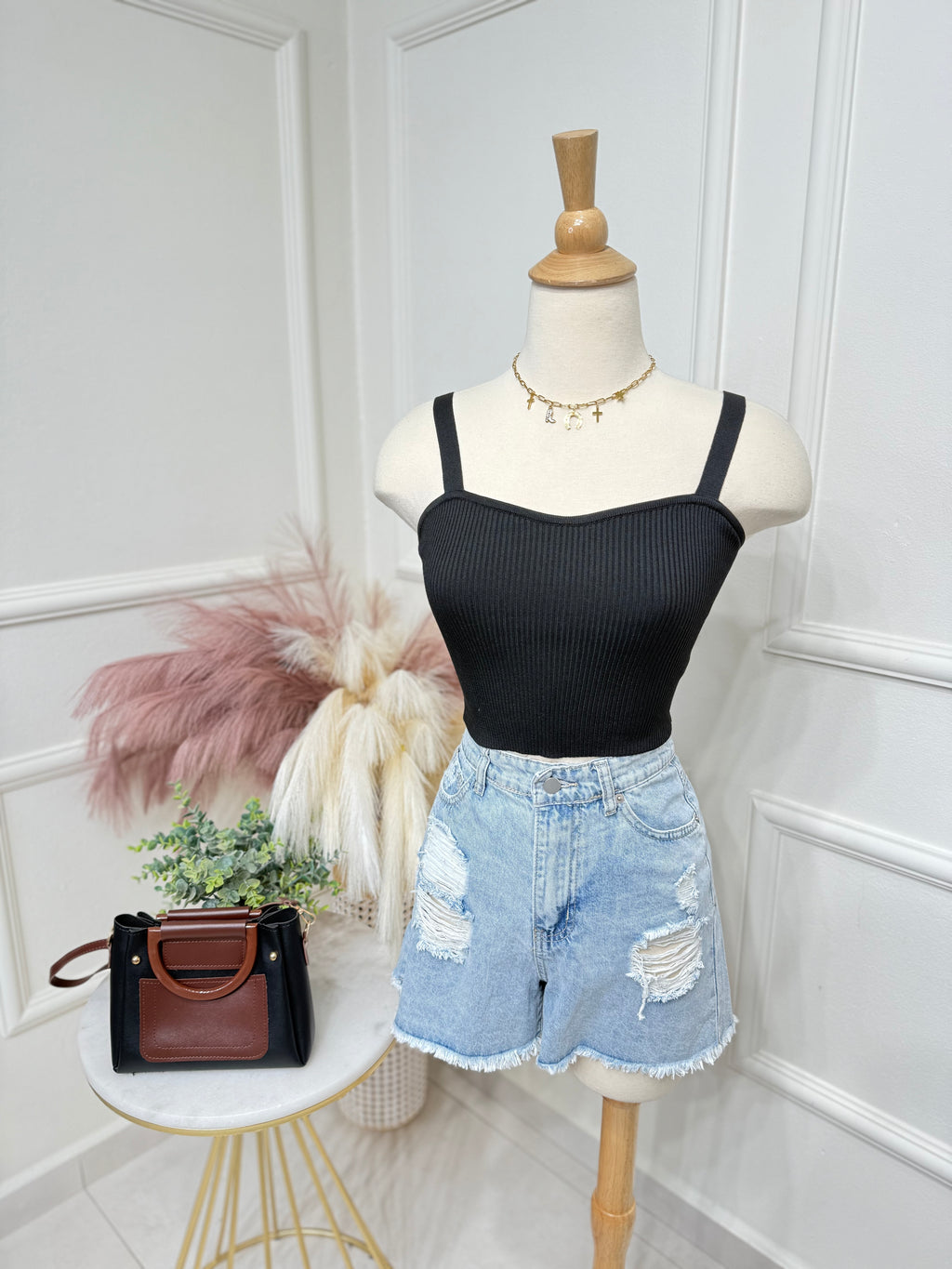 Black basic top Onesize