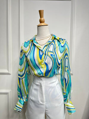 Print elegant blouse