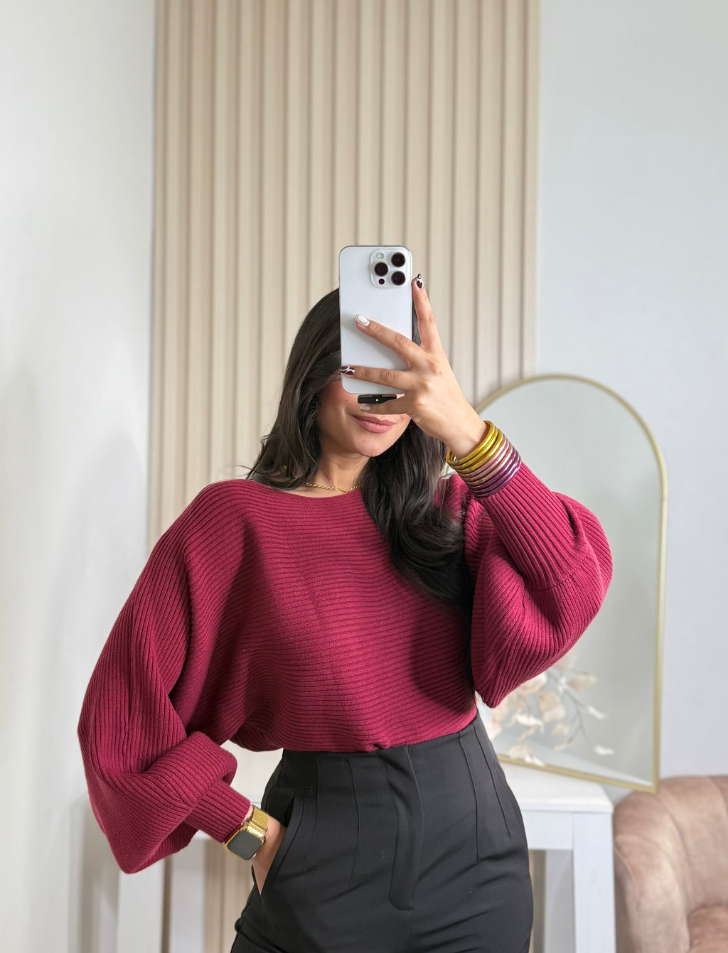 Burgundy Blouse