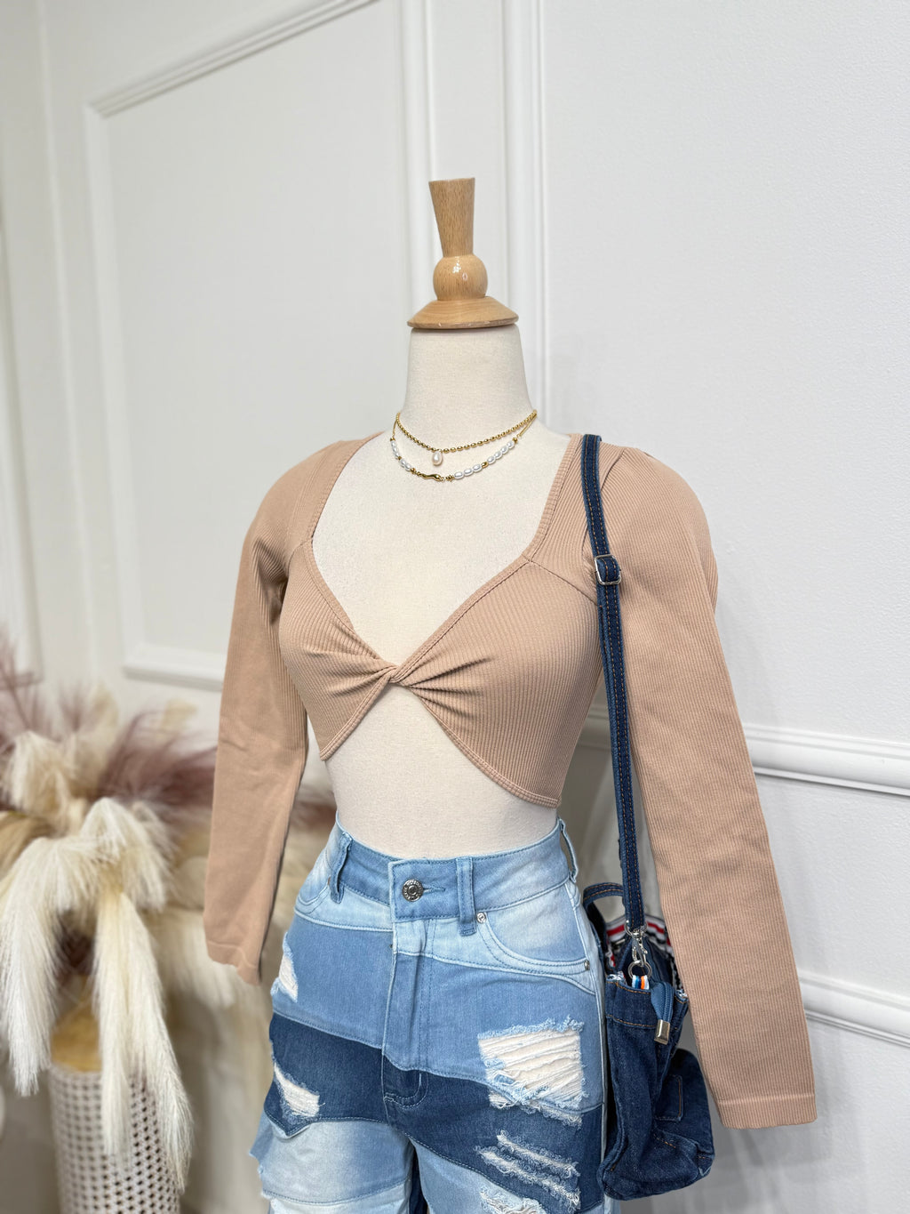 Cream basic top Onesize