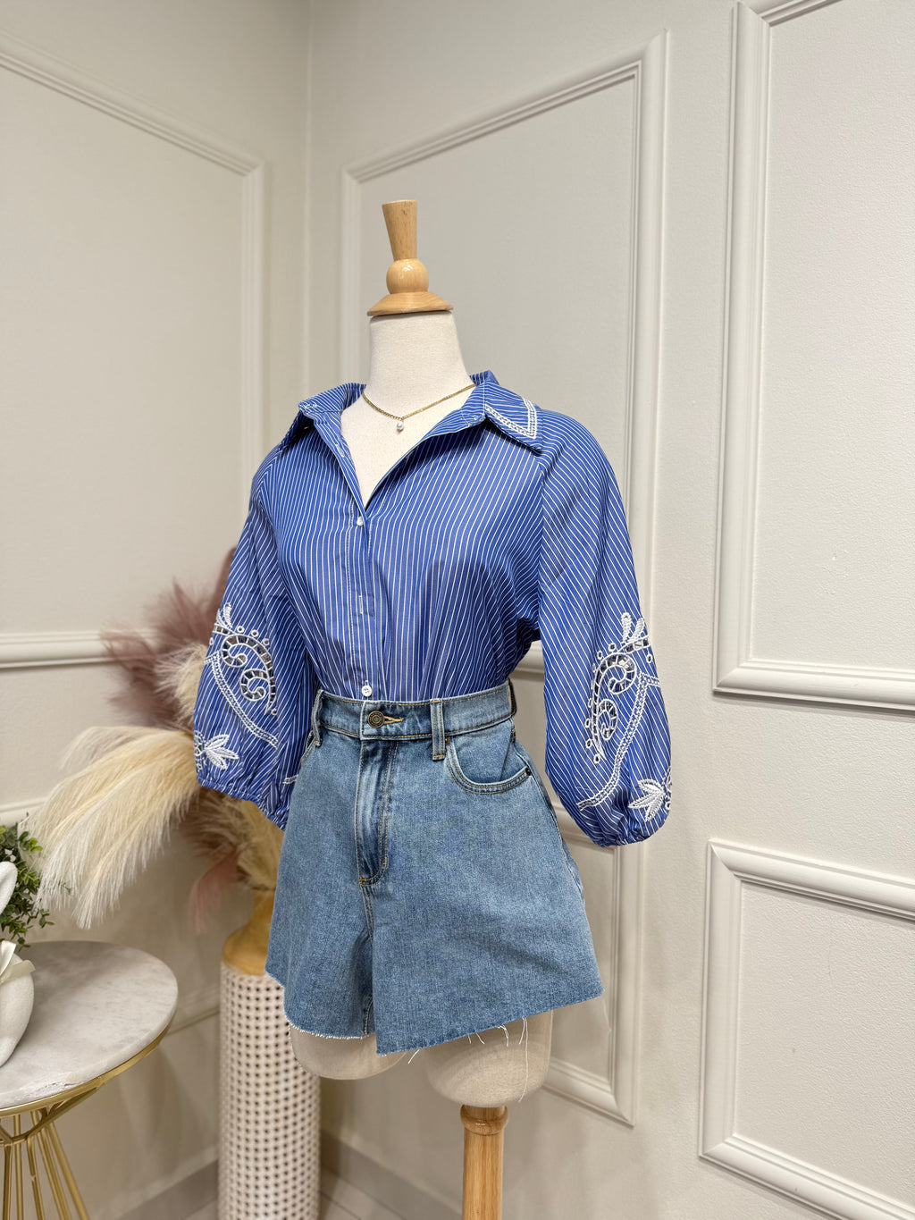 Blue elegante blouse