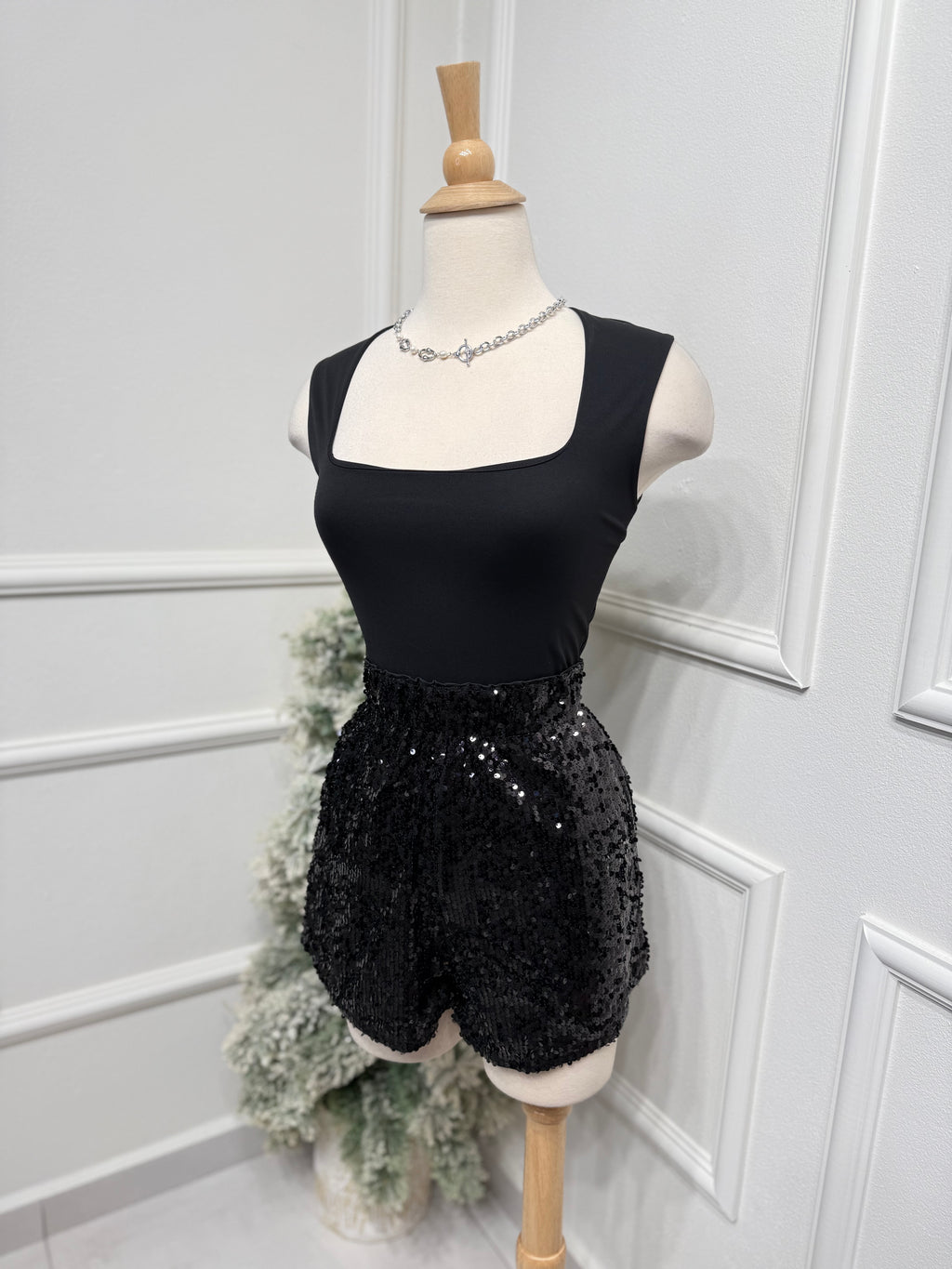 Black Sequins Short