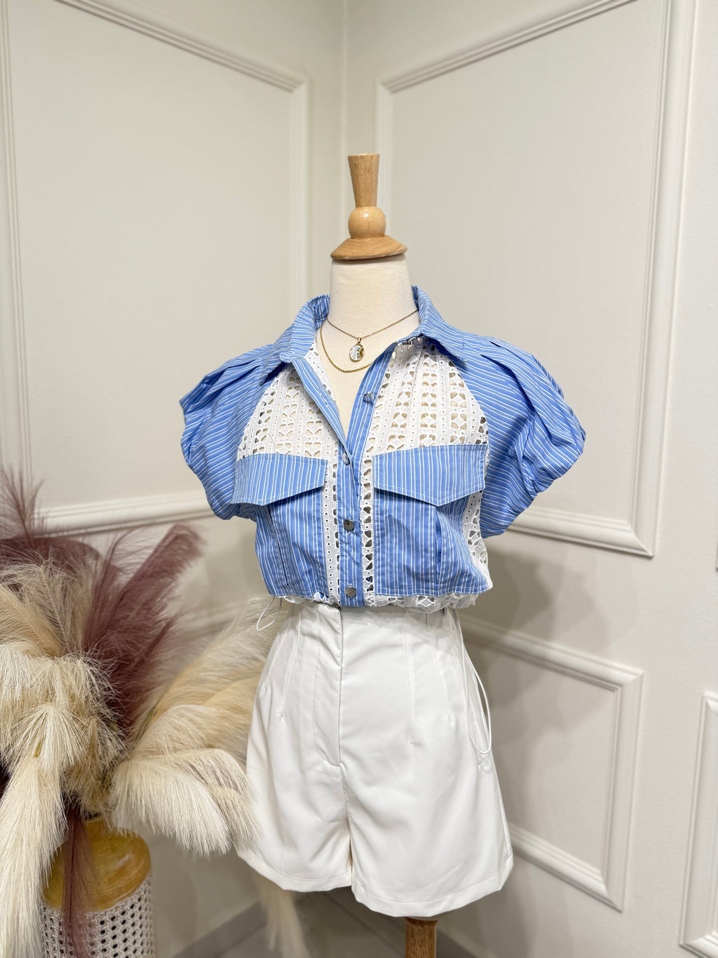 Denim Crochet Blouse